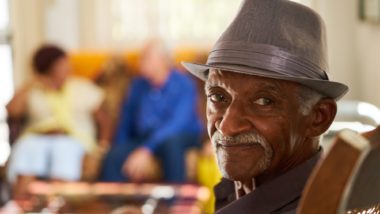 Senior man looking concerned in nursing home regarding the Lundy Manor class action lawsuit filed over its lack of COVID-19 response