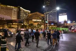People walking in front of MGM regarding the MGM data breach class action lawsuit filed