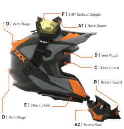 Diagram of the helmet recalled over injury hazards