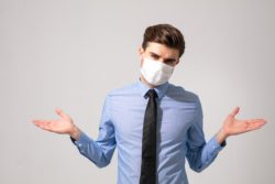 lawyer wearing mask as Ontario courts reopen