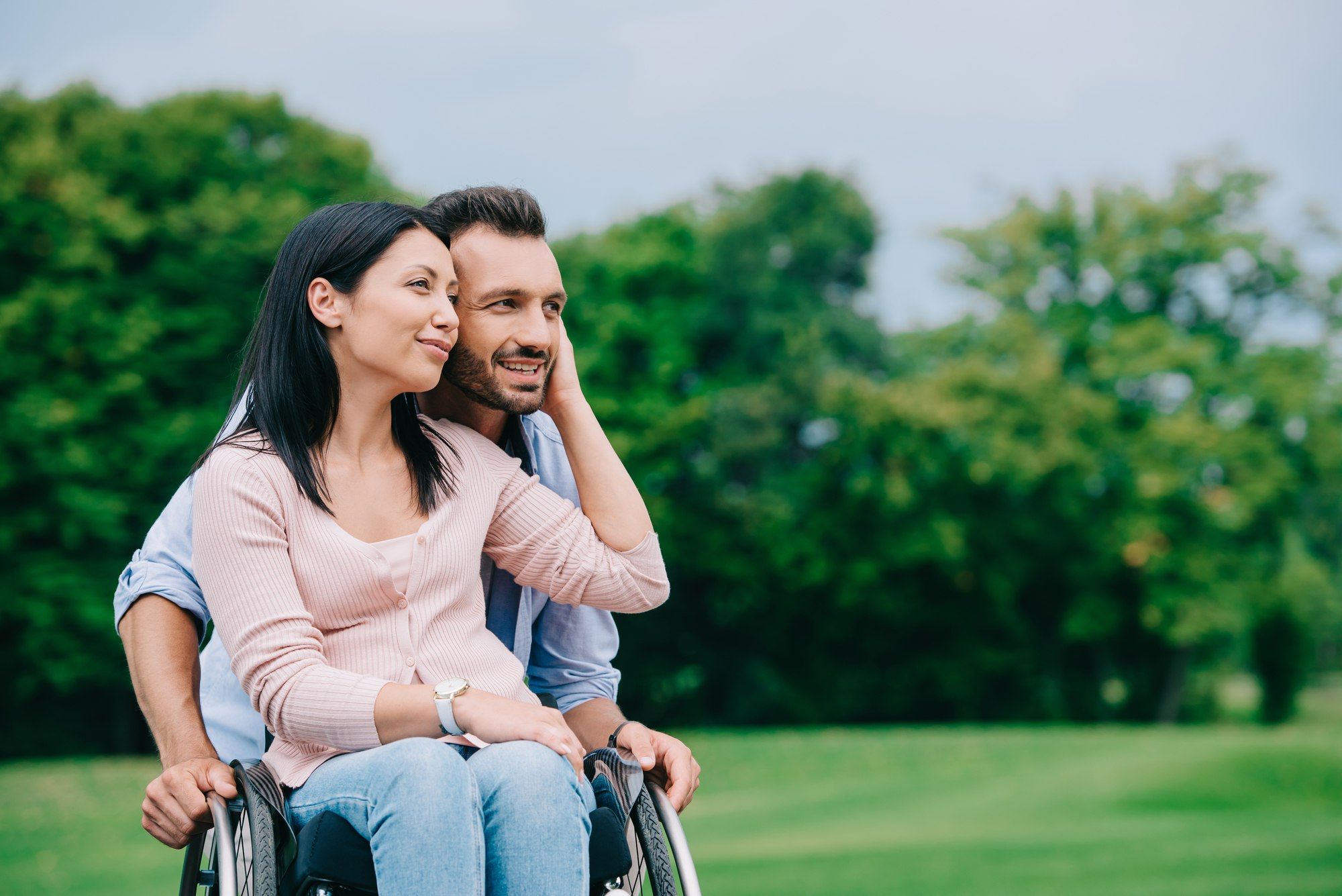 Woman in wheelchair regarding information on long term disability laws in Canada 