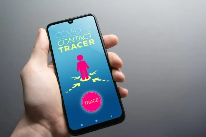 COVID tracing app on phone