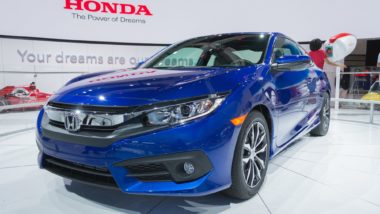 blue honda civic on display subject to airbag recall
