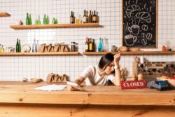 upset business owner regarding information about business interruption insurance