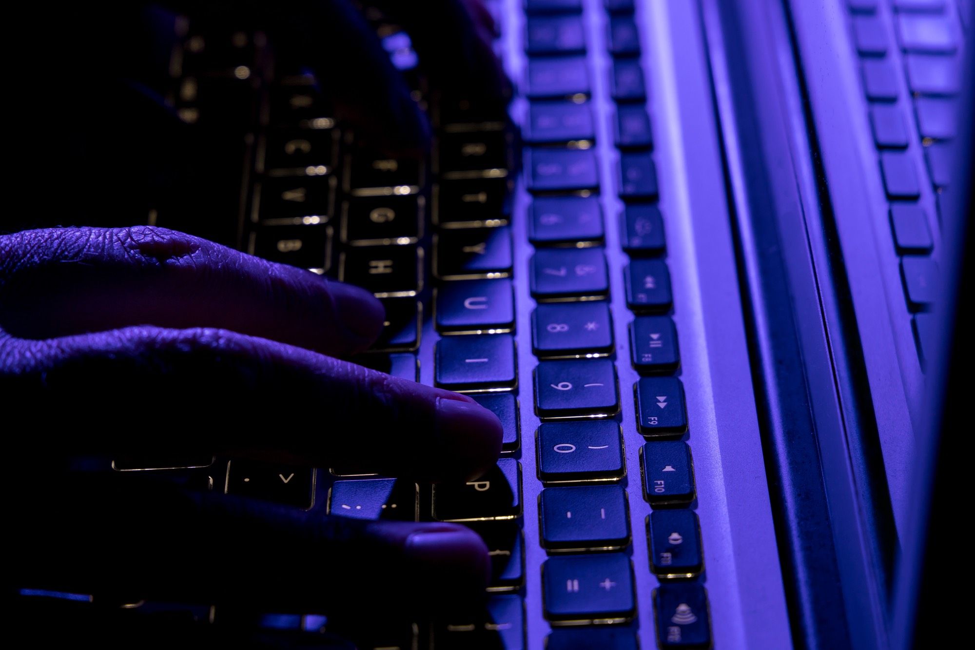 hacker typing