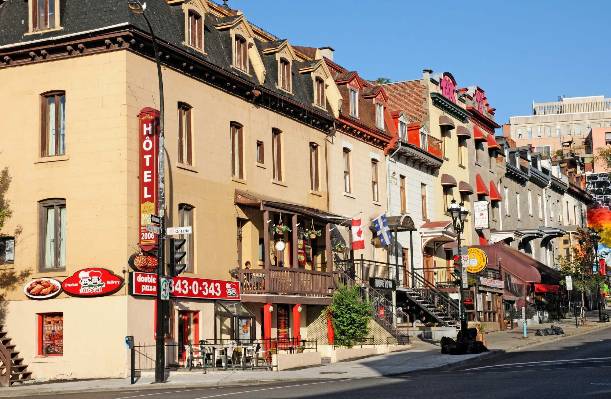 st dénis street in montreal before bike lane construction