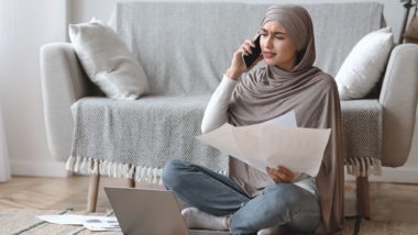 Upset woman on the phone regarding information on why her RBC disability insurance claim was denied
