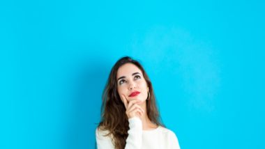 woman wondering regarding information on Blue Cross insurance