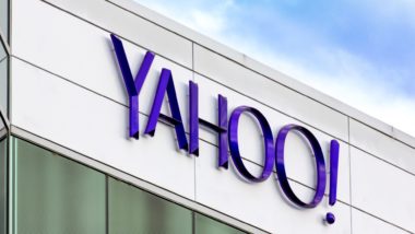 Yahoo! sign on corporate office building