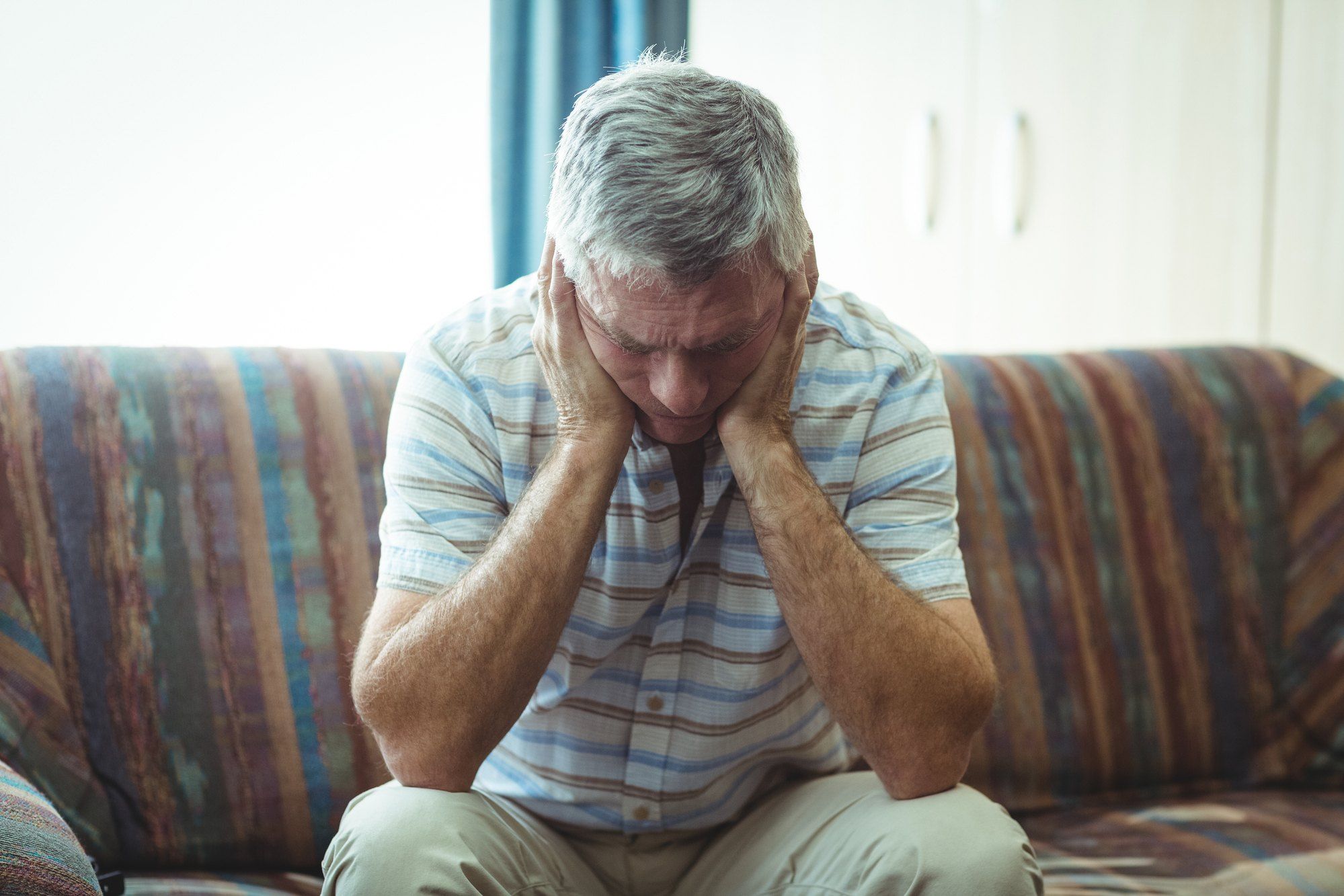 stressed senior man regarding the West End Villa class action lawsuit filed