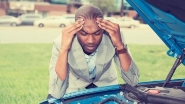 Stressed out man having truck issues regarding the Dodge Ram 1500 class action lawsuit