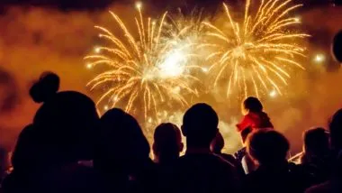 People watching fireworks regarding the consumer fireworks ban