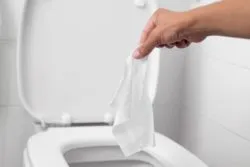 Person flushing wipes regarding the bacterial contamination recalls