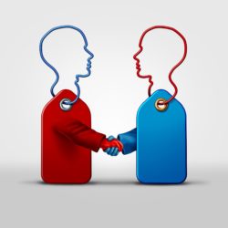Price tags shaking hands regarding the telescope price-fixing class action lawsuit 