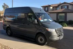 Amazon delivery van regarding the Amazon Flex class action lawsuit filed
