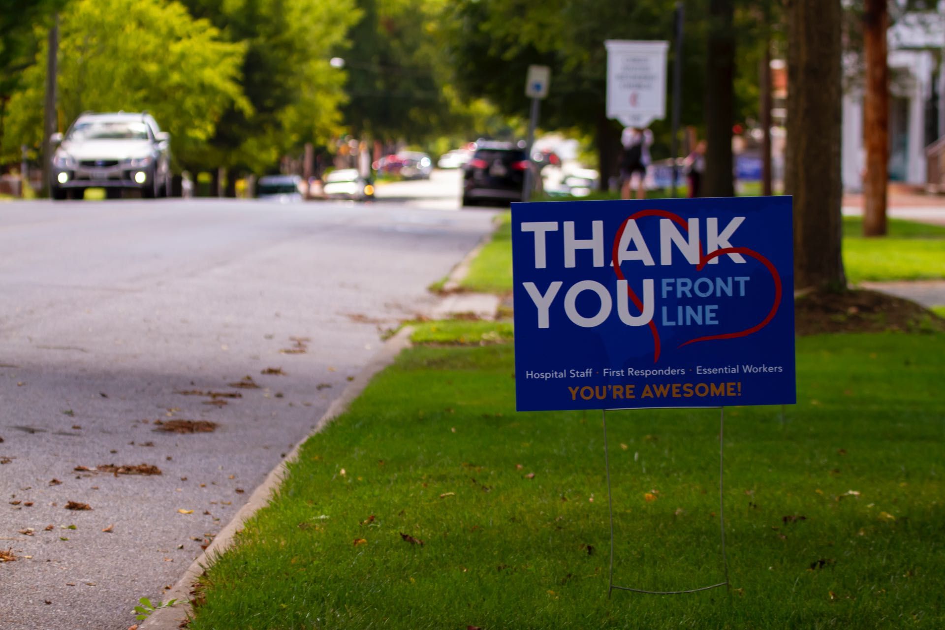 COVID-19 thank you front line workers sign