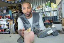 Skeptical man overpaying regarding the Recochen class action lawsuit