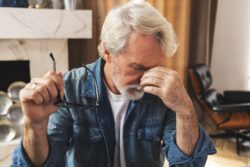 Man with eye issues regarding the ELMIRON recall of health products