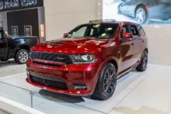 Red Dodge Durango in a showroom - fca canada