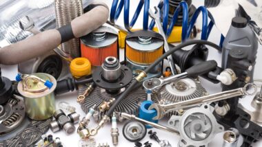 Auto parts on a white background