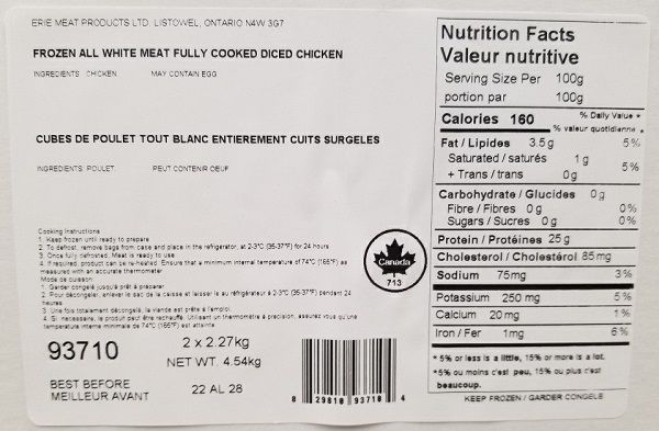 Recall & Frozen Chicken