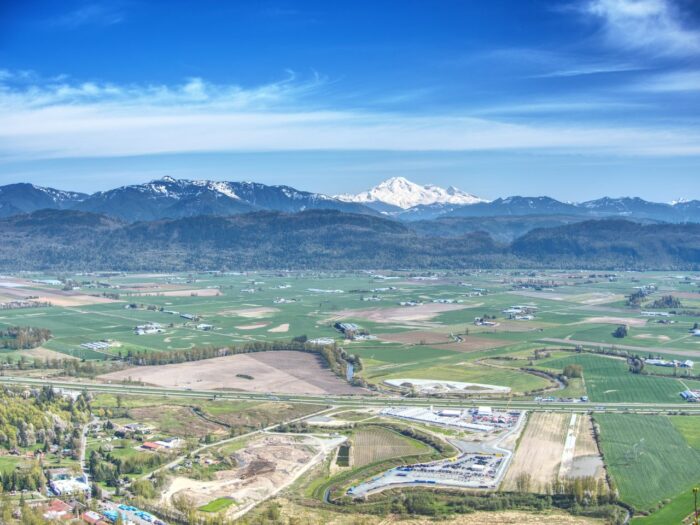 The Sumas Prairie with Mt. Baker in the distance.