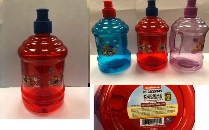 Paw Patrol Recalled water bottles