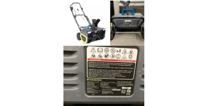 Yardworks 15-Amp Electric Corded Snowblower, 22-in