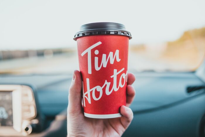 Tim Horton paper coffee cup. 