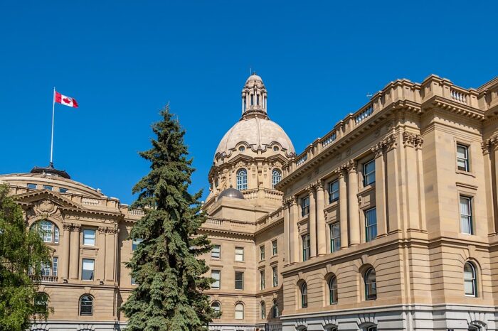 The Alberta Legislature Building in Edmonton Alberta Canada.