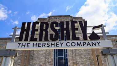 The Entrance of the Hershey Company Chocolate factory in downtown Hershey.