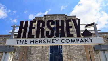 The Entrance of the Hershey Company Chocolate factory in downtown Hershey.