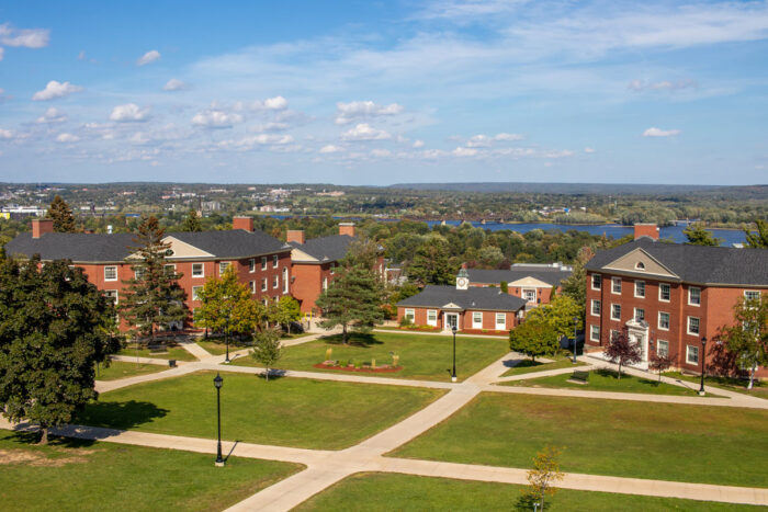 University of New Brunswick (UNB) Fredericton Campus view from the hill.