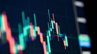Stockmarket online trading chart candlestick on crypto currency platform.