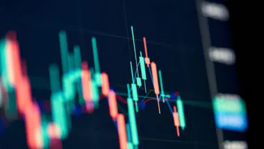 Stockmarket online trading chart candlestick on crypto currency platform.