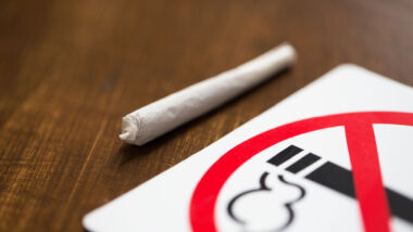 Marijuana Joint with no smoking sign