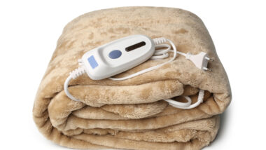 A picture of heated blanket folded up.