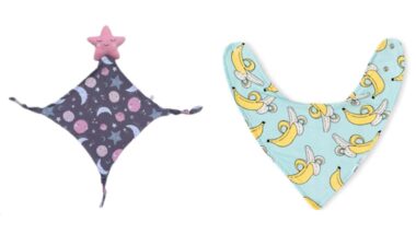 Product photo of recalled bibs by Little Sleepies, representing the Little Sleeps bib recall.