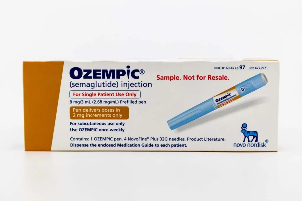 An Ozepmic medication box, representing the Ozempic side effects class action lawsuit.