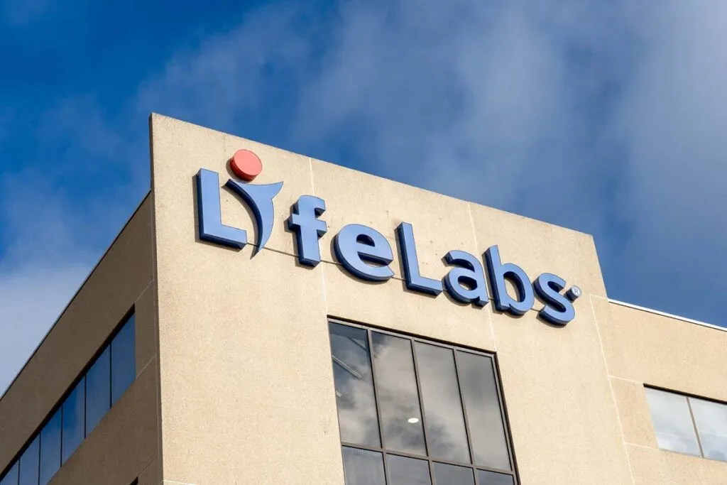Close up of LifeLabs signage, representing the LifeLabs data breach settlement.
