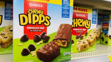 Quaker Dipps on a supermarket shelf, representing the Quaker class action.