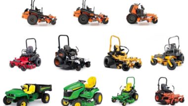 Product photos of recalled mowers, representing Kawasaki Motors recalls.