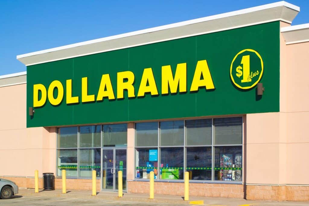 Exterior of a Dollarama store, representing the Dollarama settlement.