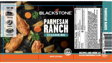 Blackstone Products Recalls Parmesan Ranch Seasoning Because of Possible Salmonella